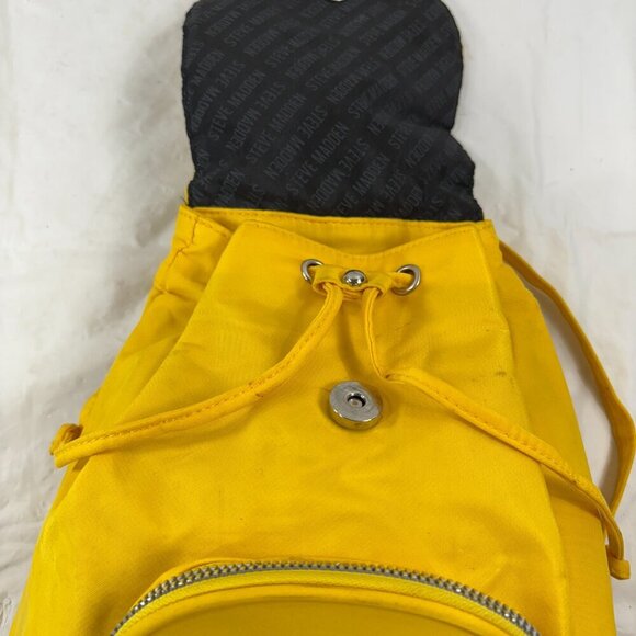 Steve Madden Womens Yellow Mini Nylon Sling Zip Backpack Travel Bag - Picture 5 of 13